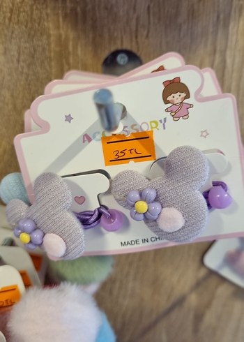 Renkli Bohem Elastik Çocuk Toka Seti - Görsel 3