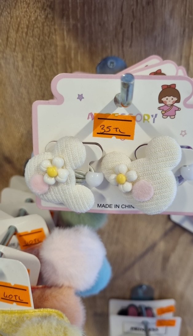 Renkli Bohem Elastik Çocuk Toka Seti - Görsel 2