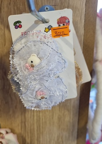 Pembe Fırfırlı Çocuk Saç Tokası - Görsel 3