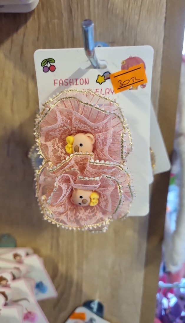 Pembe Fırfırlı Çocuk Saç Tokası - Görsel 2