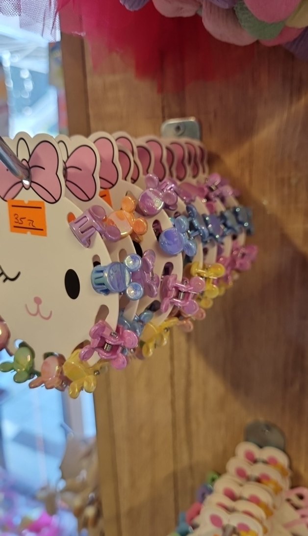 Renkli Baskılı Fiyonk Detaylı Çocuk Toka Seti - Görsel 2