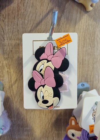 Renkli Fiyonk Desenli Minnie Mouse Çocuk Toka - Görsel 2