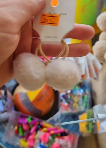 Püsküllü Bej Leopar Desenli Saç Tokası - Görsel 2