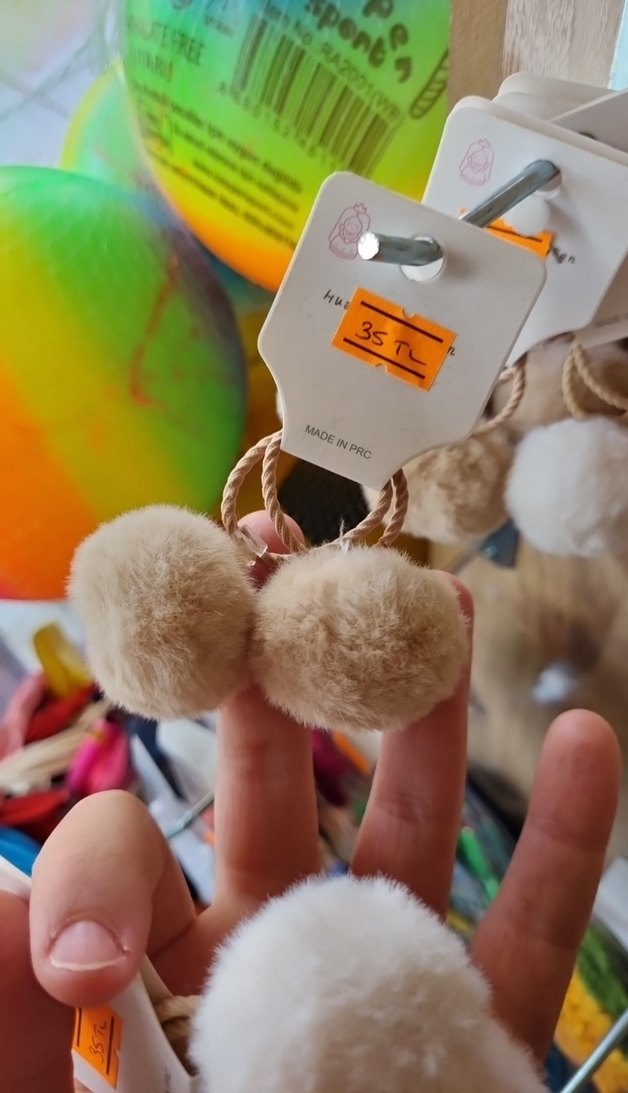 Püsküllü Bej Leopar Desenli Saç Tokası - Görsel 3