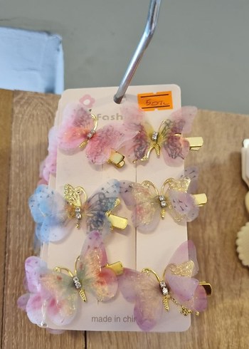 Bohem Kelebek Figürlü Çok Renkli Çocuk Toka Seti - Görsel 3