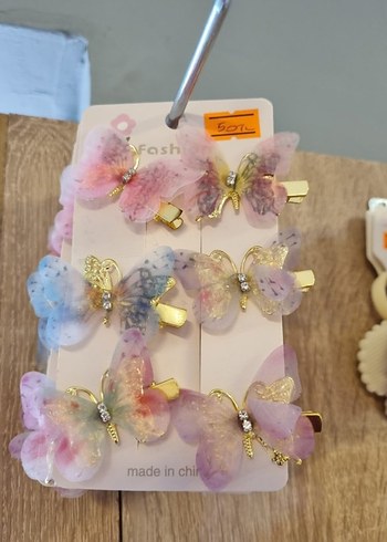 Bohem Kelebek Figürlü Çok Renkli Çocuk Toka Seti - Görsel 2