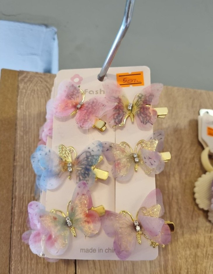 Bohem Kelebek Figürlü Çok Renkli Çocuk Toka Seti - Görsel 3