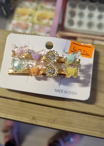 Renkli Pastel Kelebekli Bohem Toka Seti - Görsel 5