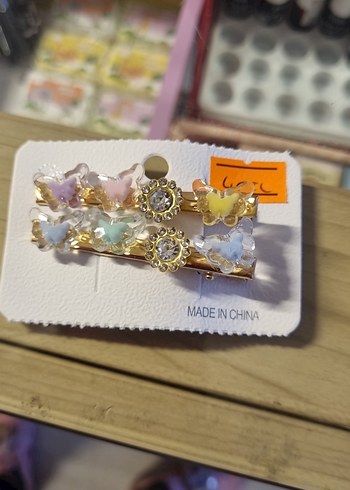 Renkli Pastel Kelebekli Bohem Toka Seti - Görsel 6