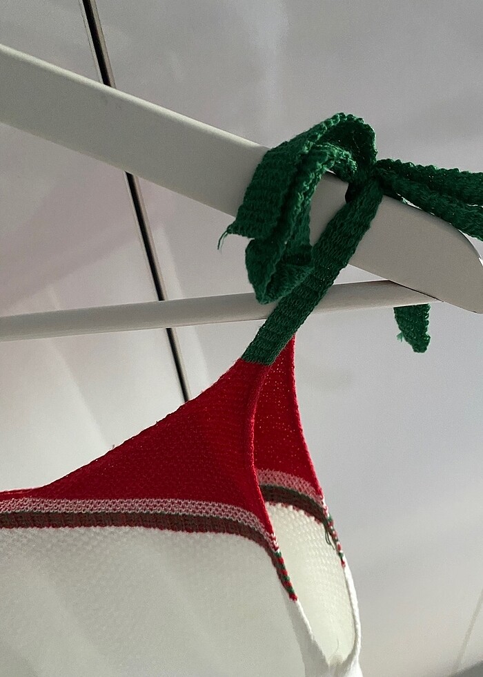 Renkli Triko Askılı Bluz - Görsel 4