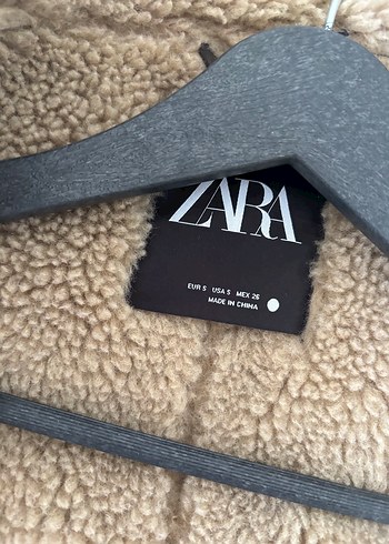 Zara İçi Kürklü Kahverengi Deri Ceket S - Görsel 4