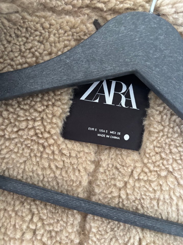 Zara İçi Kürklü Kahverengi Deri Ceket S - Görsel 4