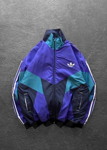 Adidas Renkli Bloklu Retro Spor Ceket