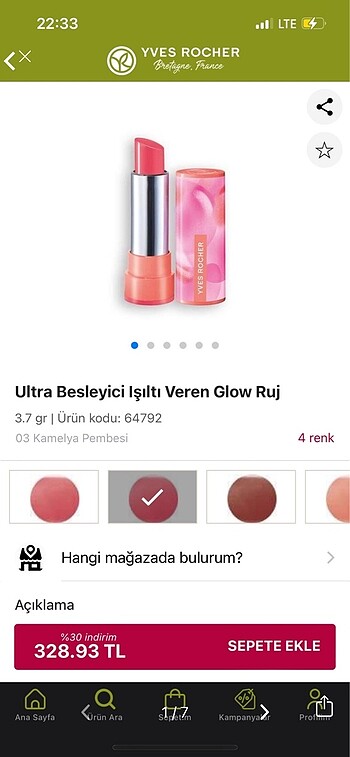 Az kullanılmış ruj