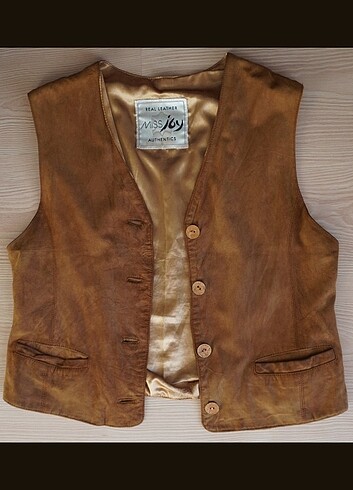 Hakiki Deri Vintage Süet Yelek 