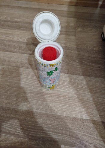 Renkli Desenli Beyaz Çocuk Termosu - Görsel 2