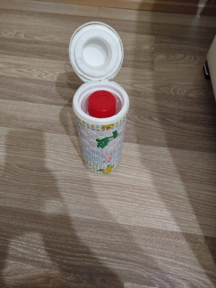 Renkli Desenli Beyaz Çocuk Termosu - Görsel 2