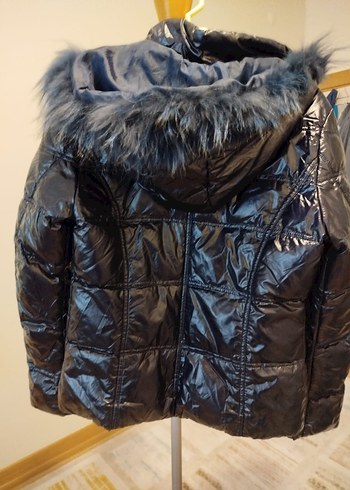 Kürk Detaylı Siyah Kadın Kışlık Mont - Görsel 5