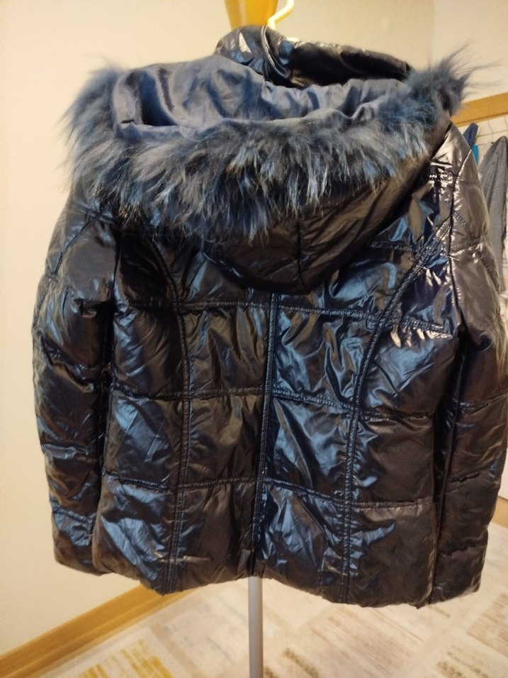 Kürk Detaylı Siyah Kadın Kışlık Mont - Görsel 5