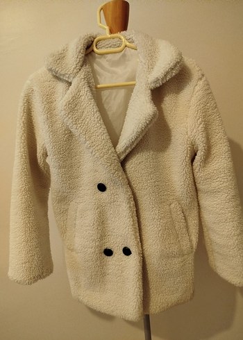 Düğmeli Bej Midi Kadın Kaban - Görsel 3