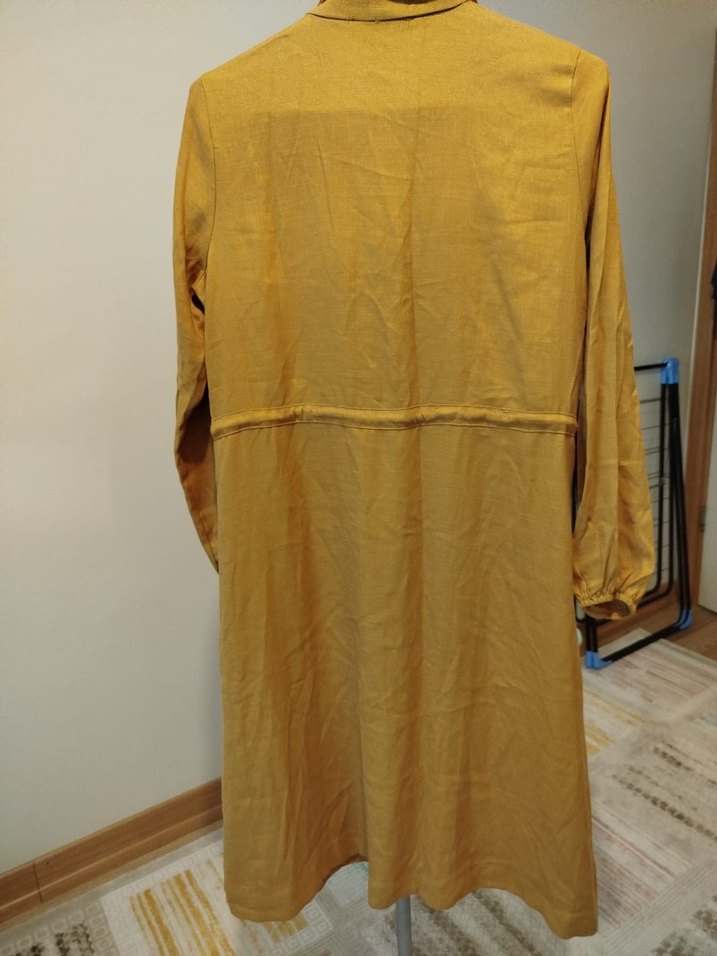 Sarı Keten Bohem Midi Tunik - Görsel 5