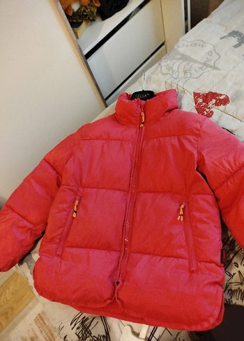 Kız Çocuk Kırmızı Mini Mont - Görsel 4