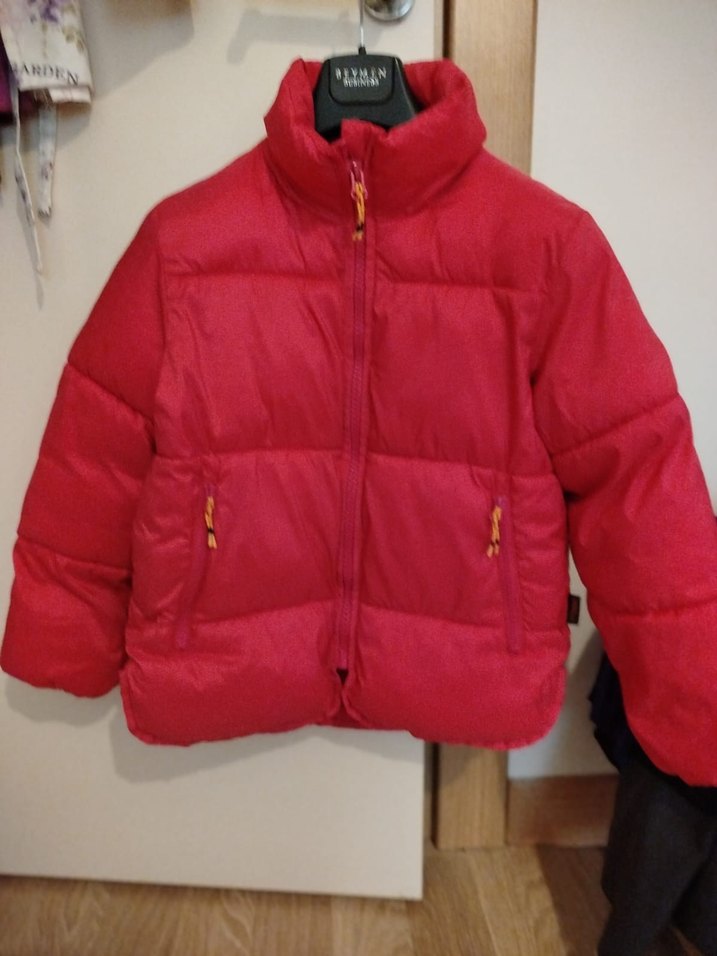 Kız Çocuk Kırmızı Mini Mont - Görsel 3