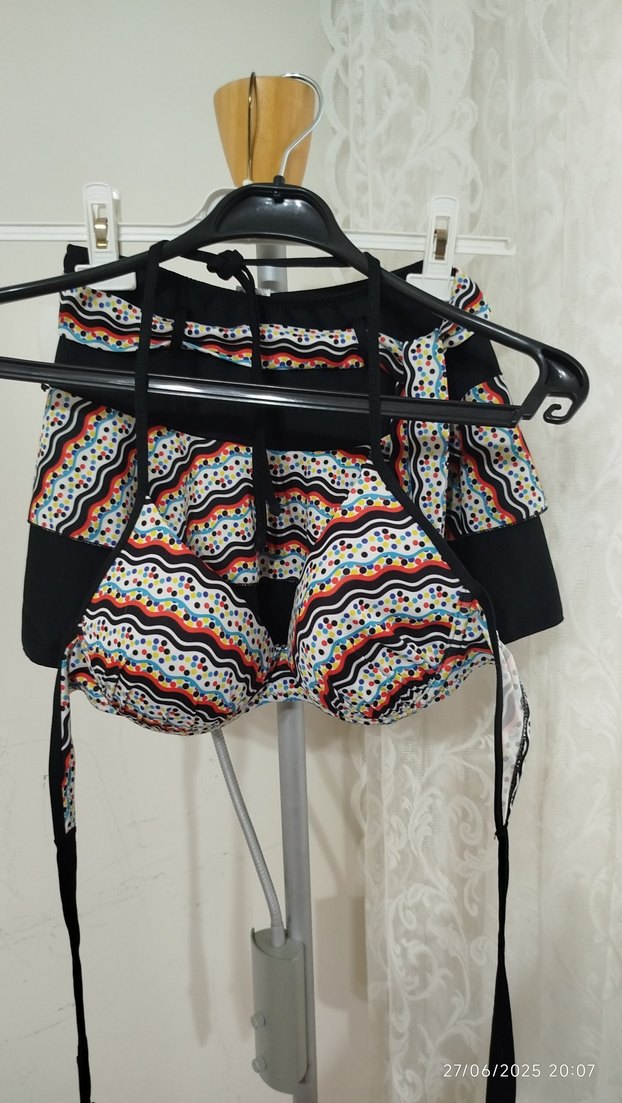 Desenli, Askılı, Kemerli Mini Bohem Kadın Mayo - Görsel 2