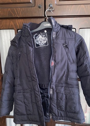 Erkek Çocuk Gri Kemerli Street Wear Mont