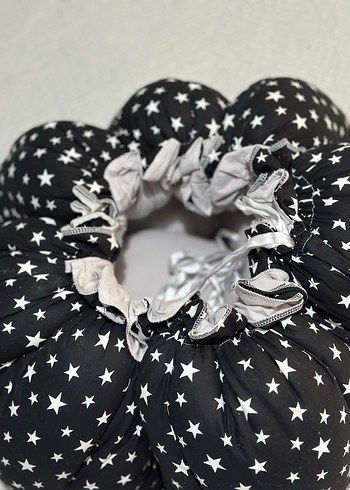 Yıldız Desenli Siyah Pamuklu Bebek Uyku Seti - Görsel 6