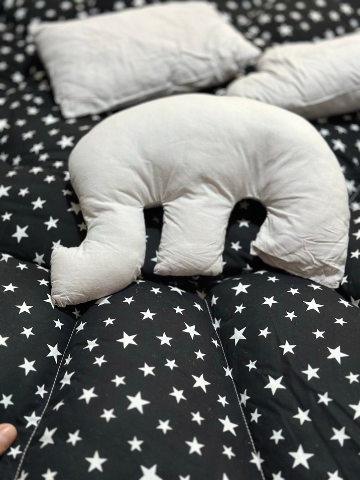 Yıldız Desenli Siyah Pamuklu Bebek Uyku Seti - Görsel 4