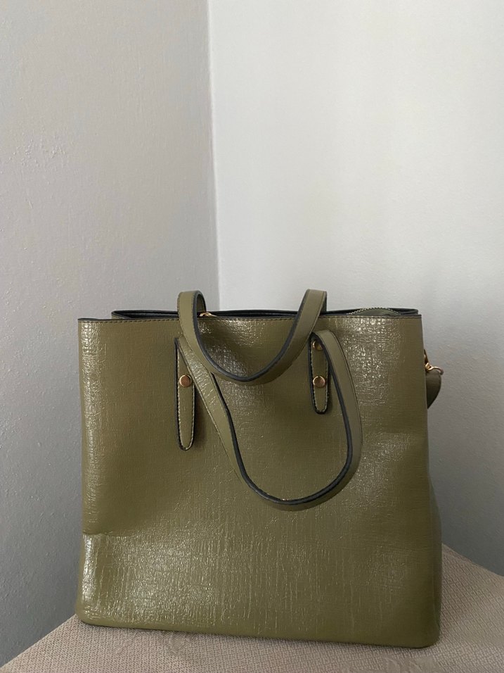 Kahverengi Yılan Desenli Deri Kadın Çanta - Görsel 4