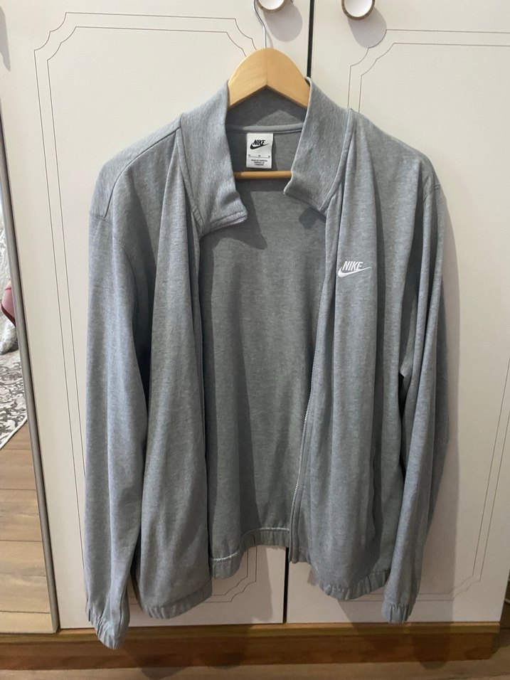 Gri Nike Fermuarlı Erkek Sweatshirt - Görsel 4