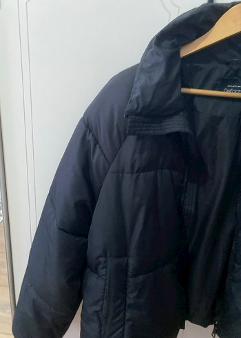 Kadın Siyah Midi Kışlık Fermuarlı Mont - Görsel 3