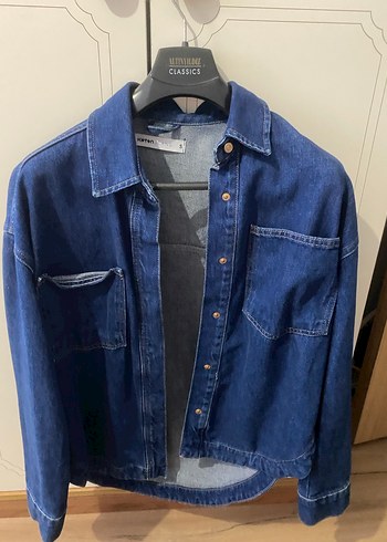 Mavi Düğmeli Kadın Kot Ceket - Görsel 3