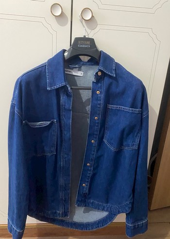 Mavi Düğmeli Kadın Kot Ceket - Görsel 2