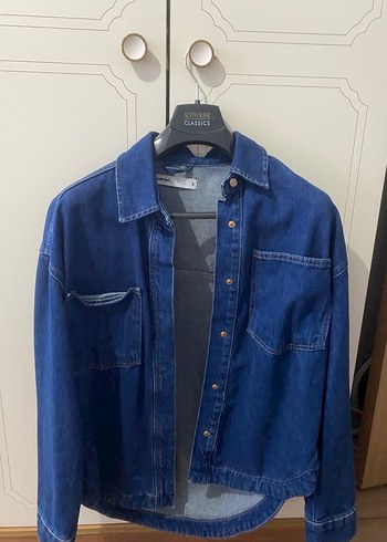 Mavi Düğmeli Kadın Kot Ceket - Görsel 4