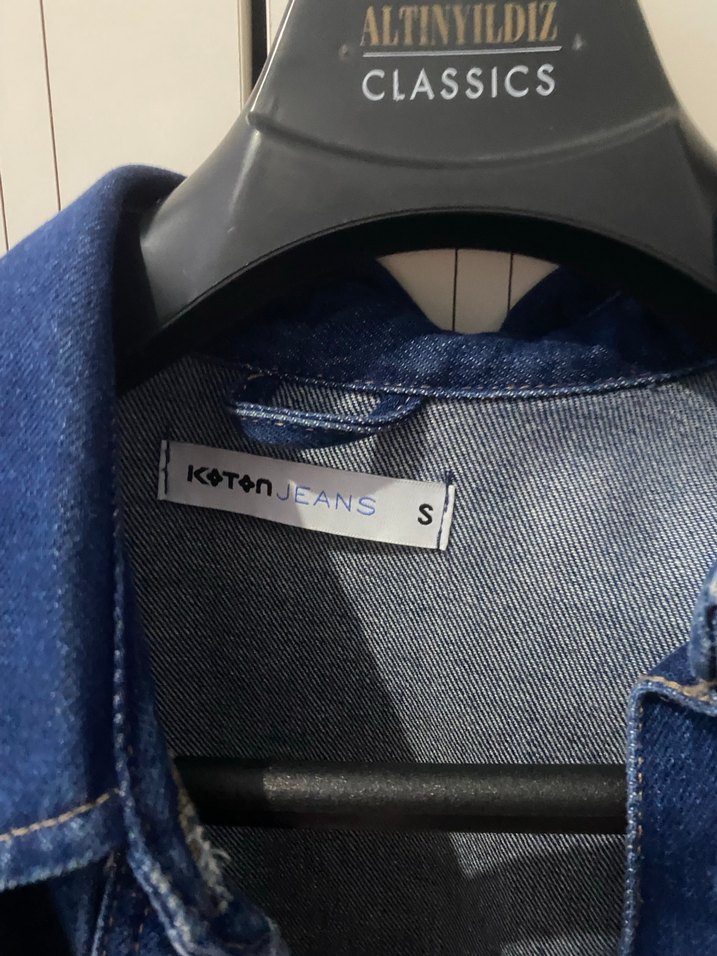 Mavi Düğmeli Kadın Kot Ceket - Görsel 5