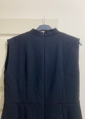 Drapeli Siyah Uzun Kadın Elbise - Görsel 4