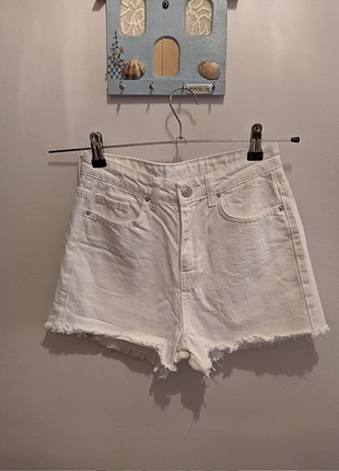 Topshop mini beyaz kot şort