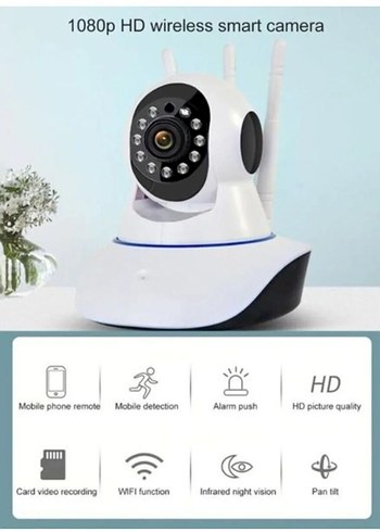 kablosuz wifi bebek izleme ip kamerası ,3 antenli gece görüşlü - Görsel 3