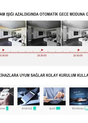 kablosuz wifi bebek izleme ip kamerası ,3 antenli gece görüşlü - Görsel 2