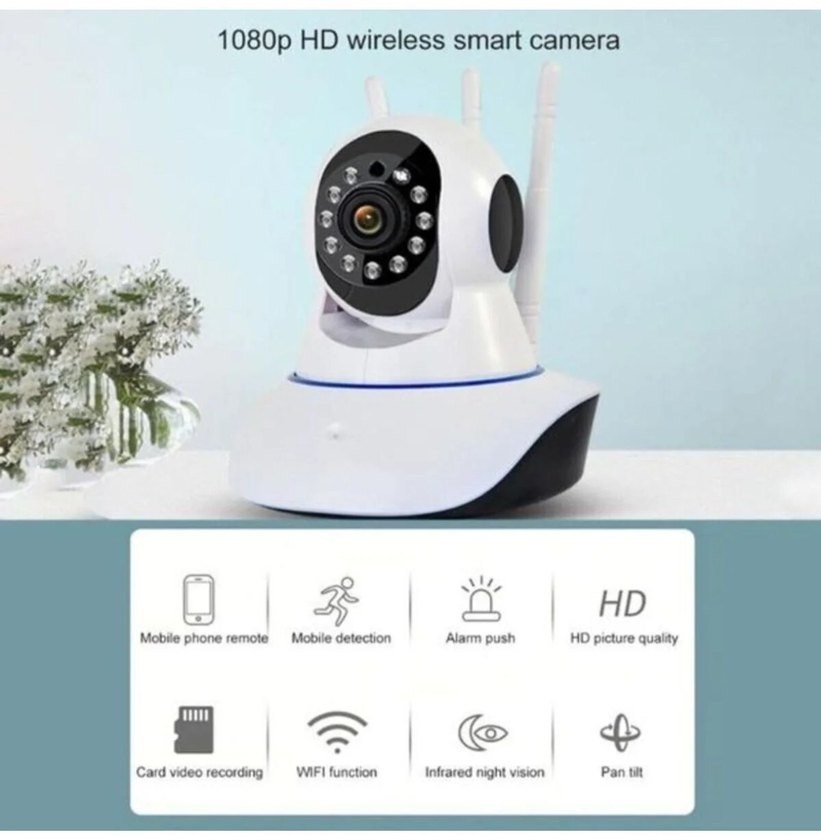 kablosuz wifi bebek izleme ip kamerası ,3 antenli gece görüşlü - Görsel 3