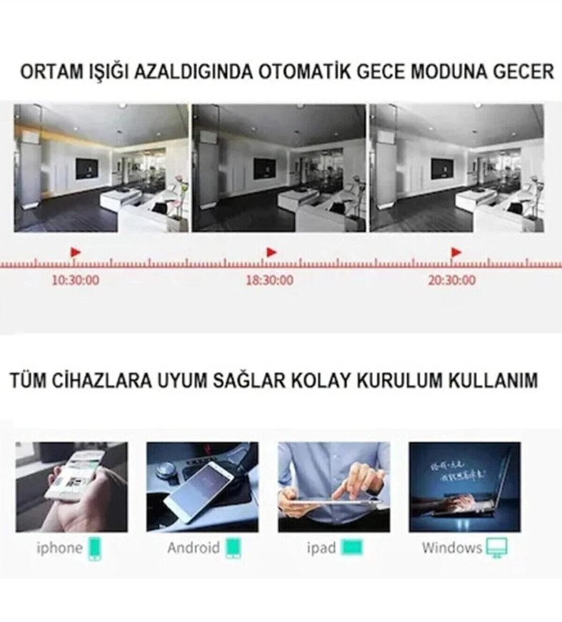 kablosuz wifi bebek izleme ip kamerası ,3 antenli gece görüşlü - Görsel 2