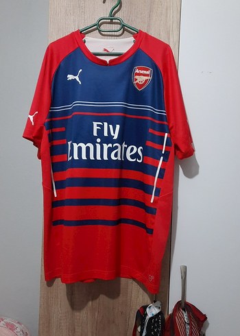 Kırmızı Arsenal Baskılı Kısa Kollu Forma