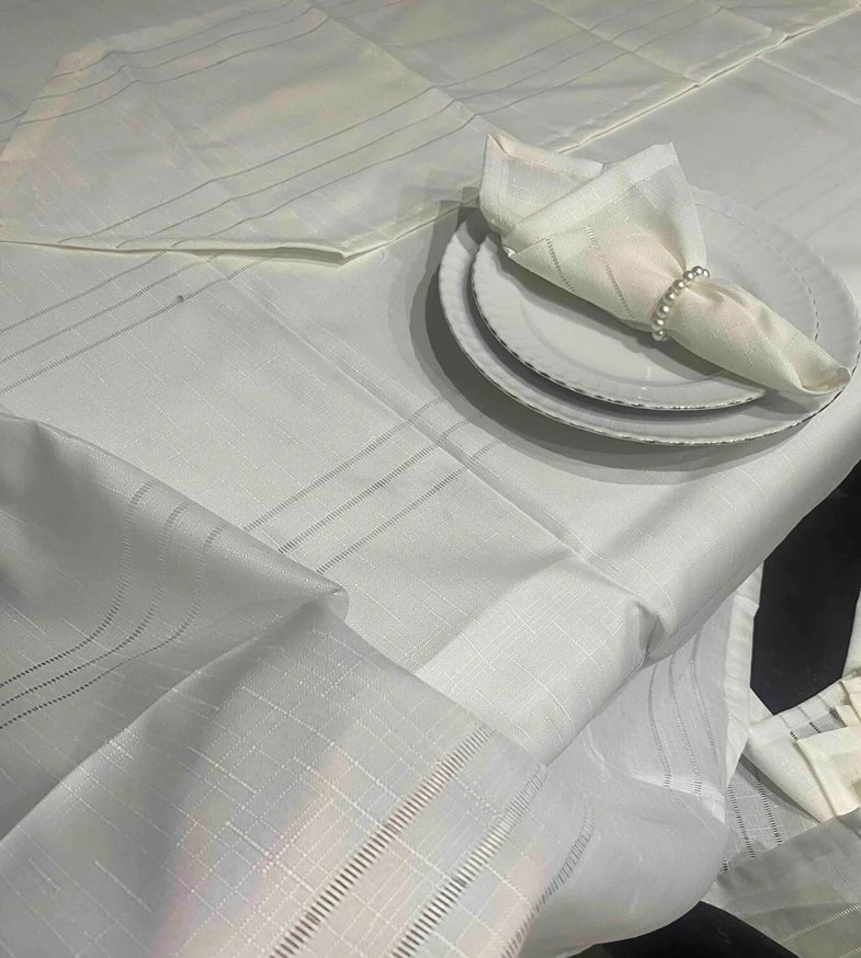 Krem renk Püsküllü masa örtüsü 26 parça - Görsel 3