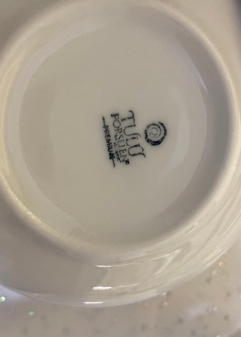 Mavi Kenarlı Beyaz Porselen Fincan Takımı - Görsel 4