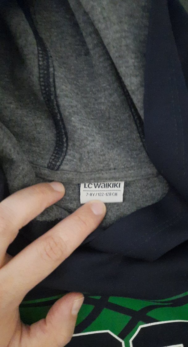 Koyu Lacivert Kapüşonlu Baskılı Erkek Sweatshirt - Görsel 4