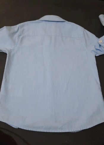 Mavi Keten Erkek Çocuk Gömlek - Görsel 4