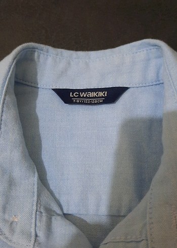 Mavi Keten Erkek Çocuk Gömlek - Görsel 3